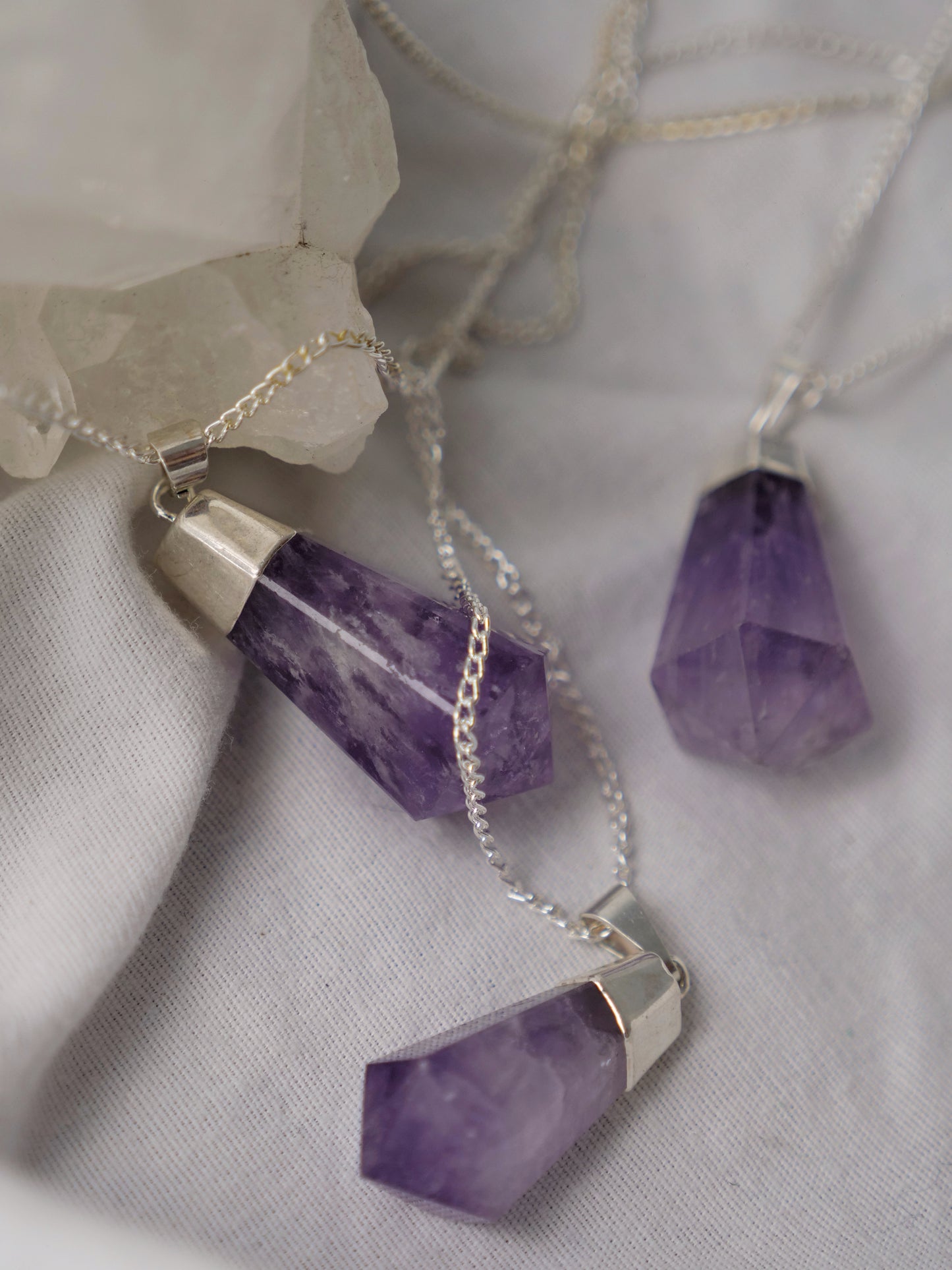 POLISHED AMETHYST SILVER PENDANT