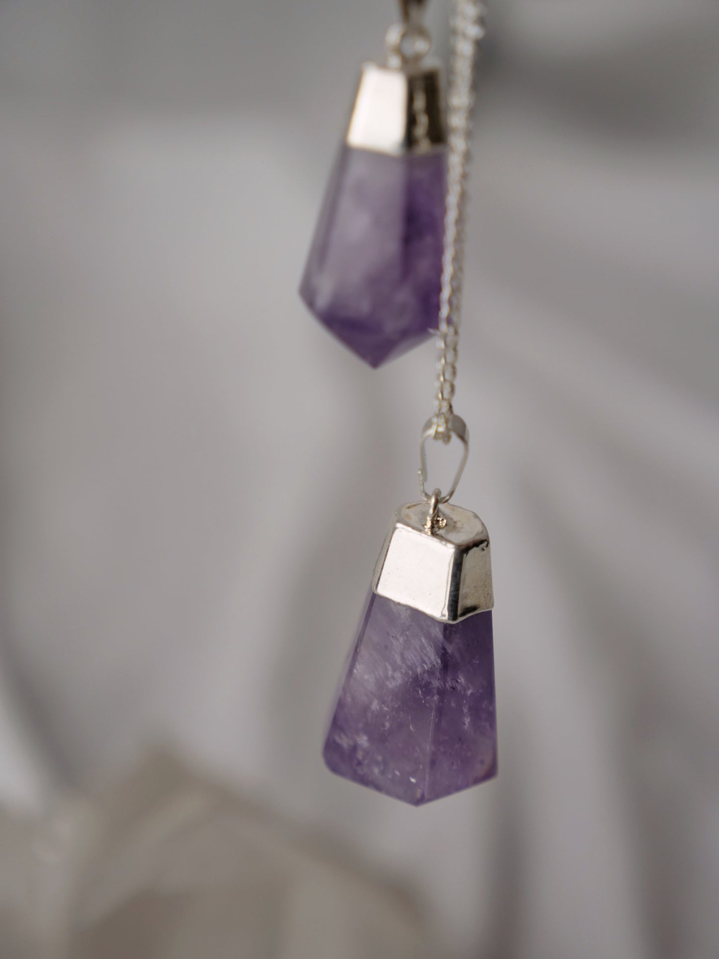 POLISHED AMETHYST SILVER PENDANT