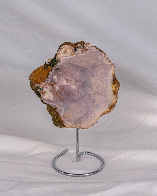 PINK AMETHYST SLAB ON STAND